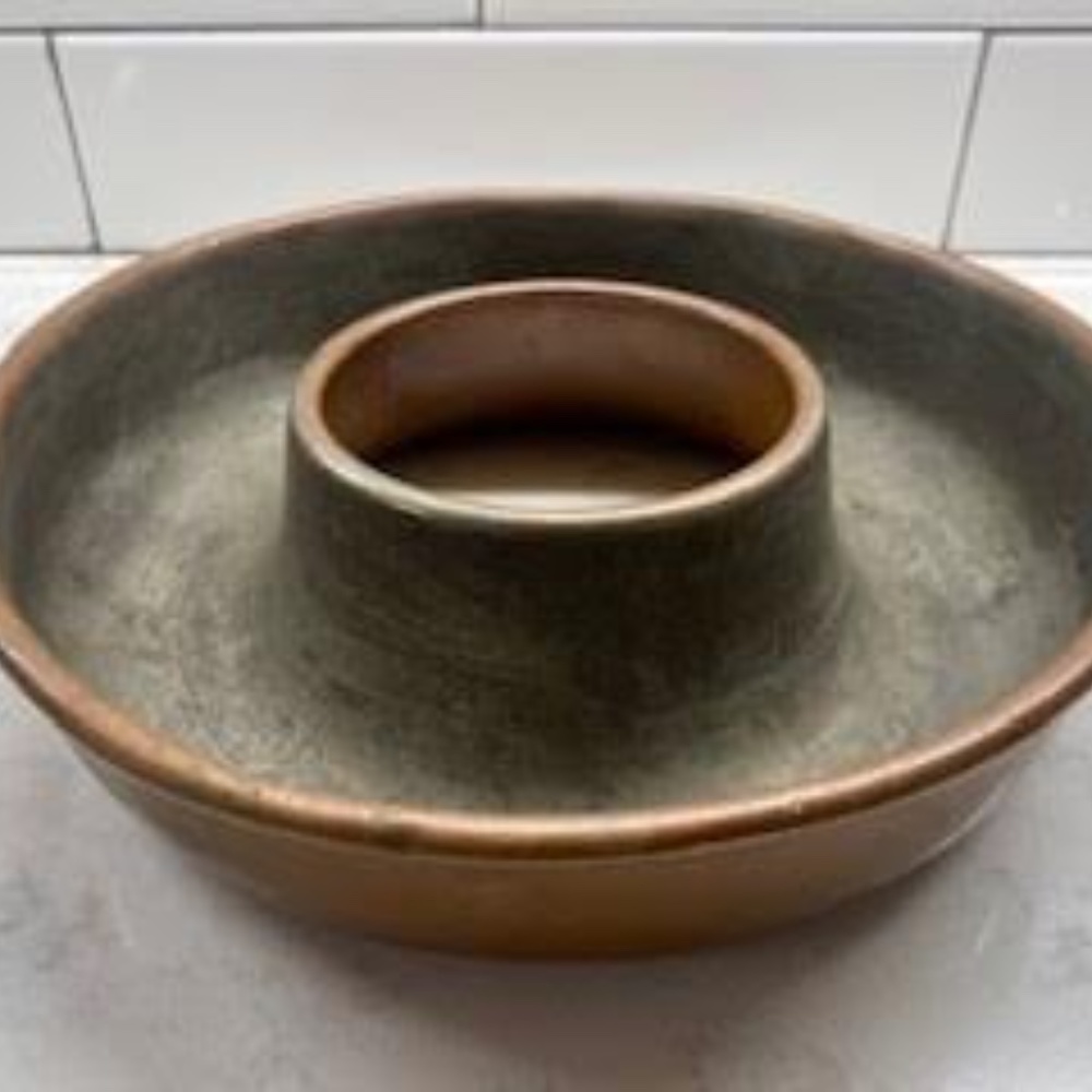 Antique Copper Jello Mold, 9" diameter x 2"h